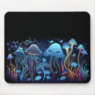 Neon Jellyfish Mouse Pad