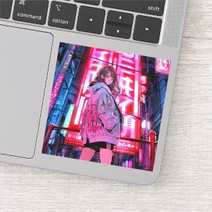 Neon JK Sticker Seal Sushi Musume GenerativeAI