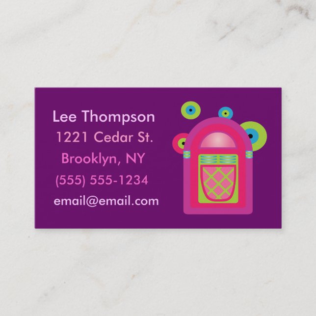 Neon Jukebox Business Cards (Front)