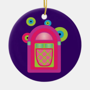Neon Jukebox Ceramic Ornament