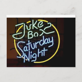 Neon Jukebox Sign Postcard