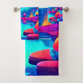 Neon Jungle Dream Art Bath Towel Set