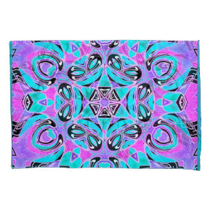 Neon kaleidoscope , mandala  pillowcase