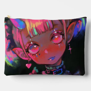 Neon Kawaii Demon Girl Pastel Goth Accessory Pouch
