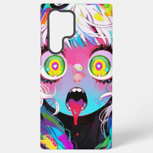 Neon Kawaii Shockwave: Psychedelic Anime Girl Samsung Galaxy Case