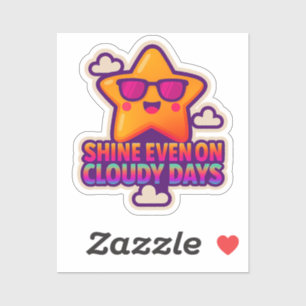 Neon Kawaii Star – “Shine Even on Cloudy Days”