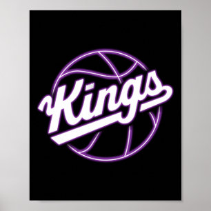 Neon Kings Basketball Poster