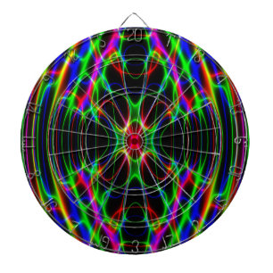 Neon Laser Light Psychedelic Abstract Dartboard