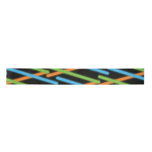Neon Laser Orange Blue Green Satin Ribbon