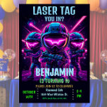 Neon Laser Tag Birthday Party Invitation<br><div class="desc">This neon laser tag party invitation is the perfect way to kick off an action-packed birthday celebration! Bright neon colours, dynamic laser beams, and a futuristic vibe set the tone for an unforgettable adventure. Easily personalise the template with your party details to make it uniquely yours. Ideal for kids, teens,...</div>