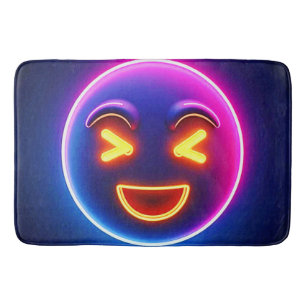 Neon Laughing Emoji Joy Bath Mat