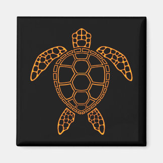 Neon Lava Sea Turtle Design Magnet