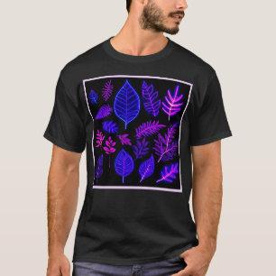 Neon Leaves in Pink and Purple Hues T-Shirt