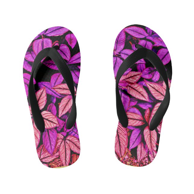 Neon Leaves Wonders Kid's Thongs (Footbed)