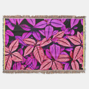 Neon Leaves Wonders Throw Blanket