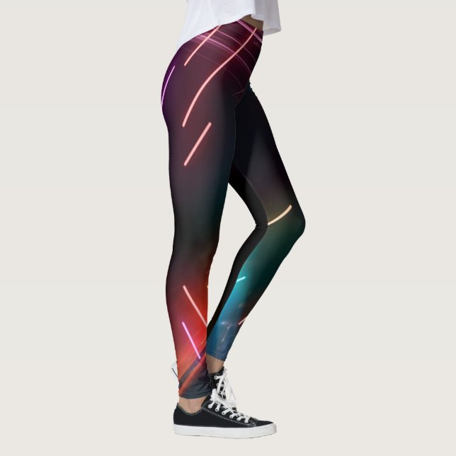 Neon Led Artistic Black Women's Leggings (Right)