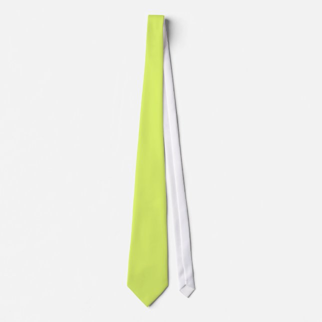 Neon Lemon Lime Green Solid Trend Colour Backgroun Tie (Front)