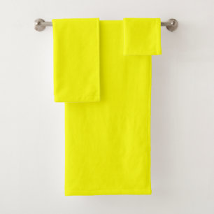 Neon Lemon Solid Colour   Classic Bath Towel Set