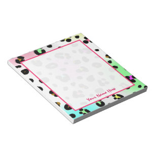 Neon Leopard Personalised Notepad