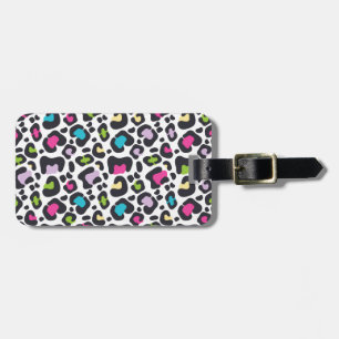 Neon Leopard Print Luggage Tag
