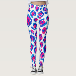 Neon Leopard Print Pattern Leggings