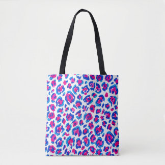 Neon Leopard Print Pattern Tote Bag