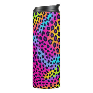 Neon Leopard Print Thermal Tumbler