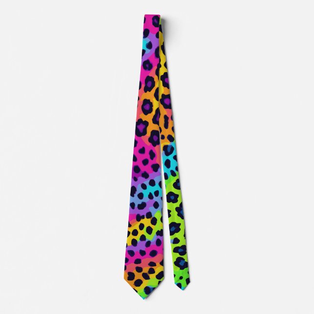 Neon Leopard Print Tie (Front)