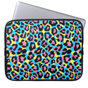 Neon Leopard Spots Pattern Laptop Sleeve