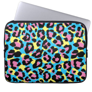 Neon Leopard Spots Pattern Laptop Sleeve