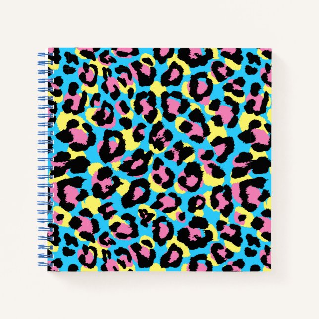 Neon Leopard Spots Pattern Notebook (Front)