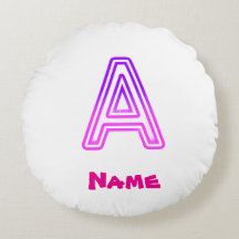 Neon Letter A Monogram Glowing Purple Pink Initial