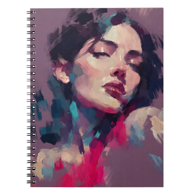 Neon Light Abstract Portrait Notebook (Front)