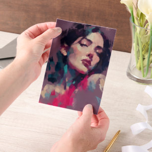 Neon Light Abstract Portrait Vellum Invitations