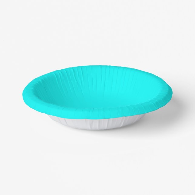 Neon light blue 00ffff  paper plate (Angled)