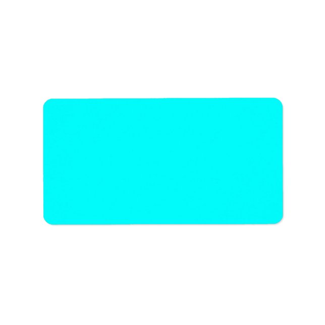 Neon light blue hex code 00ffff label (Front)