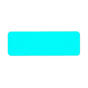 Neon light blue hex code 00ffff return address label