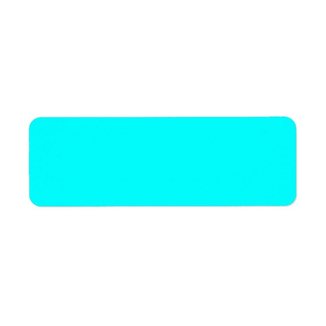 Neon light blue hex code 00ffff return address label (Front)