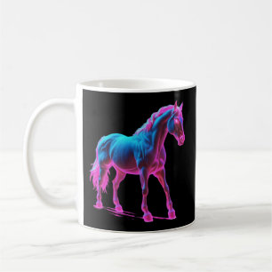 Neon Light Horse Sculpture Coffee Mug