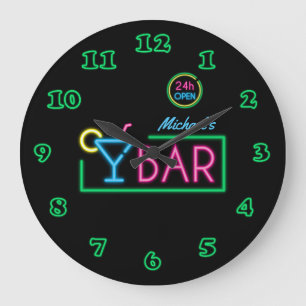 Neon Light Private Home Bar Clock