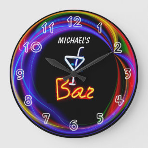 Neon Light Private Home Personalised Bar Clock