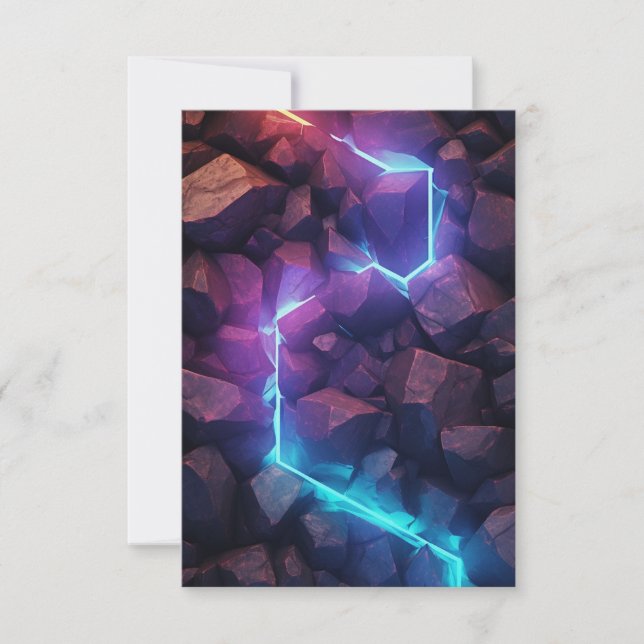 Neon Light Rocks Invitation (Front)