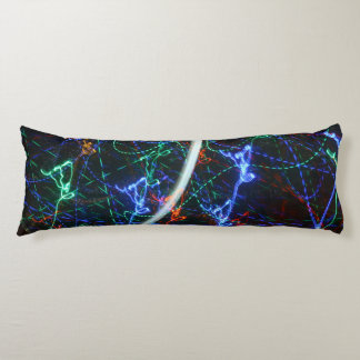 Neon Light Trails Abstract Photography. Cyberpunk Body Cushion