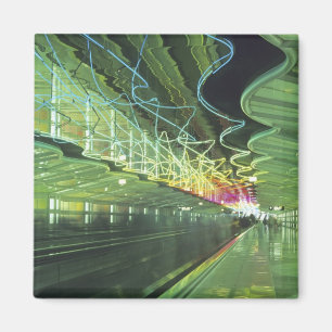 Neon lighting in corridor of the O'hare Airport, Magnet