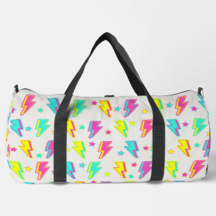 Neon Lightning Star Y2K Pattern Duffle Bag