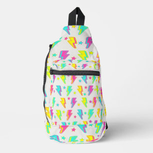 Neon Lightning Star Y2K Pattern Sling Bag