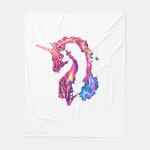 Neon Lightning Unicorn (1) Fleece Blanket