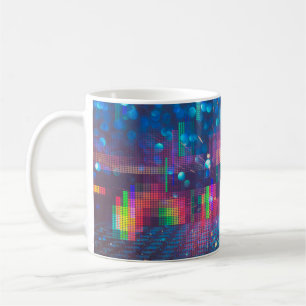Neon lights and geometric seamless pattern coffee mug