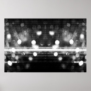 Neon lights and geometric seamless pattern poster