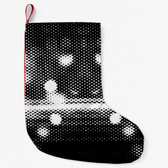 Neon lights and geometric seamless pattern small christmas stocking (Front)